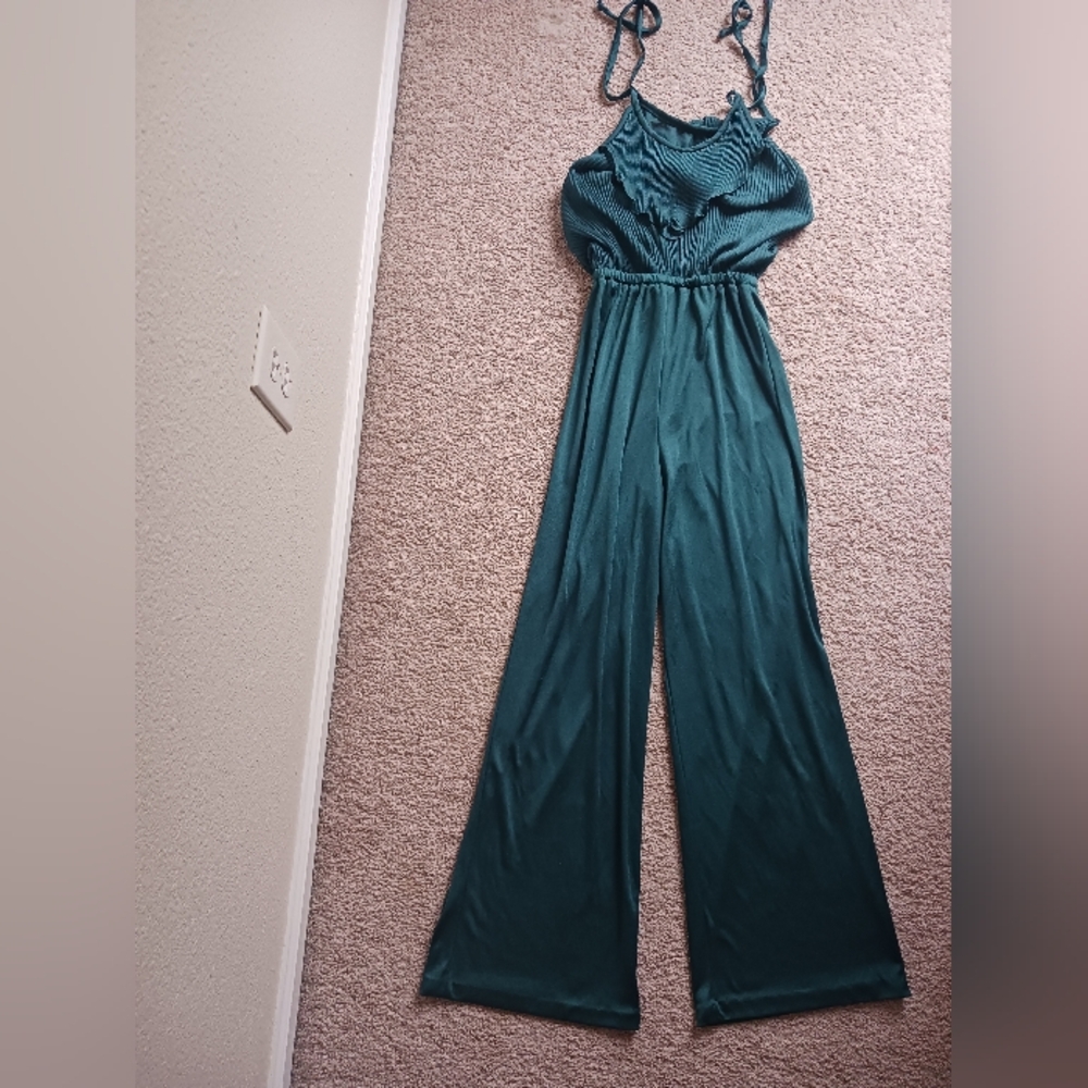 Vintage Vicky Vaughn Juniors Greent Pant Jumpsuit Size Small